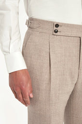 Beige Flannel Soragna Trousers Made In Italy