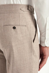 Beige Flannel Soragna Trousers Made In Italy