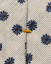 Beige Floral Silk Cotton Tie