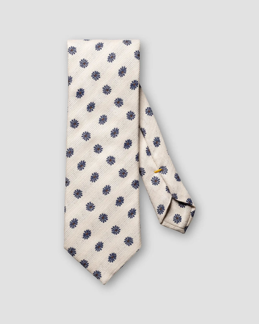 Beige Floral Silk Cotton Tie