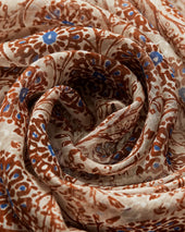 Beige geometric circles foulard scarf
