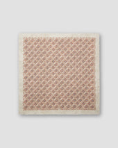 Beige geometric circles foulard scarf