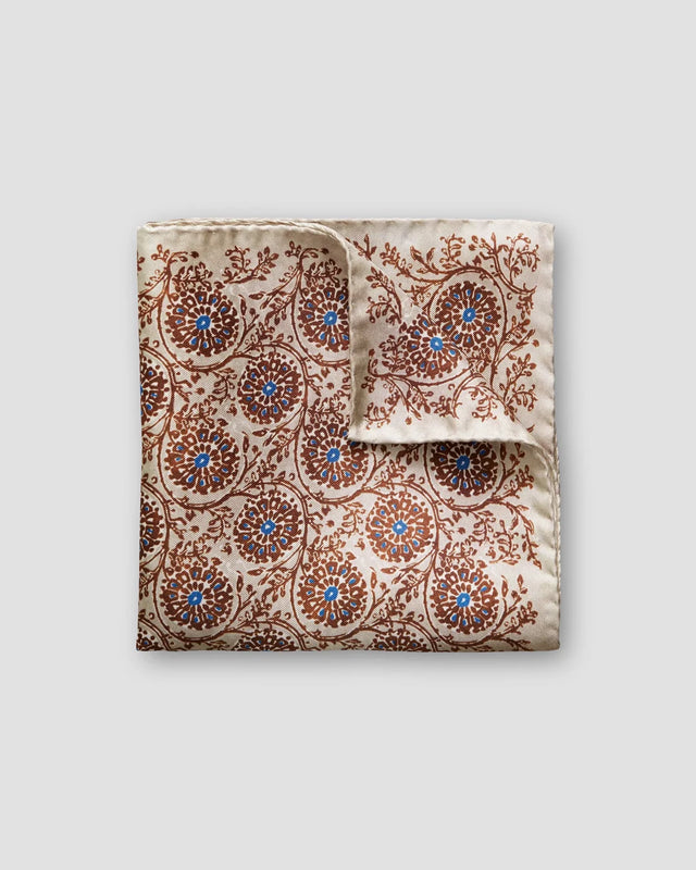 Beige geometric circles pocket square