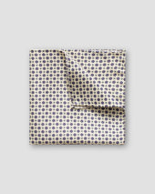 Beige geometric flower pocket square