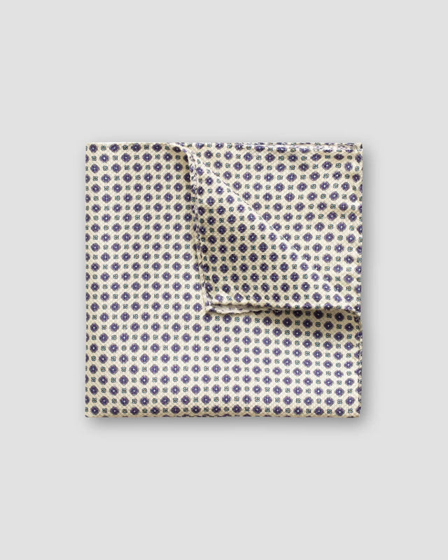 Beige geometric flower pocket square