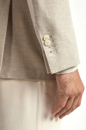 Beige Herringbone Jacket Made In Italy