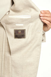Beige Herringbone Jacket Made In Italy