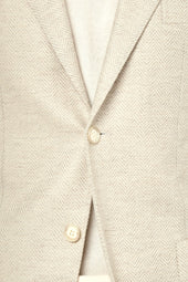 Beige Herringbone Jacket Made In Italy