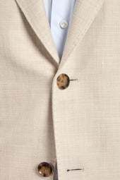 Beige Jacket In Cotton And Silk Made In Italy