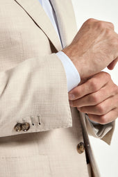 Beige Jacket In Cotton And Silk Made In Italy