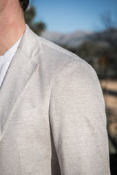 Beige Jersey Jacket Made In Italy