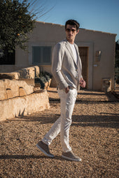 Beige Jersey Jacket Made In Italy