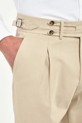 Beige Limited Edition Trousers Made In Italy