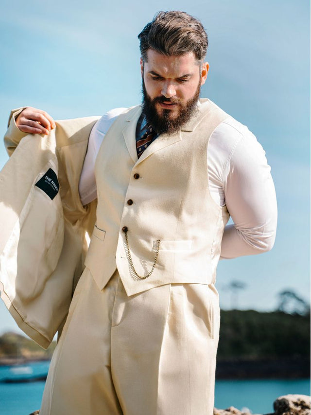Beige linen and cotton waistcoat - Heol
