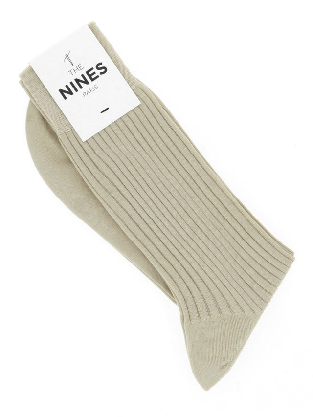 Beige Lisle cotton socks