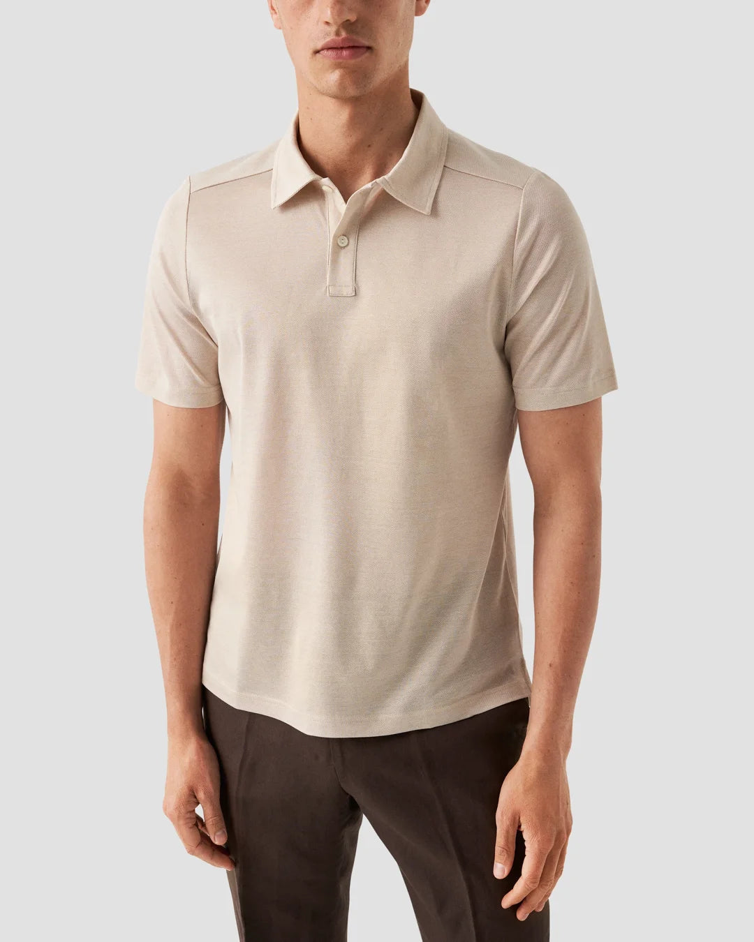 Beige Oxford Piqu Polo Shirt Eton