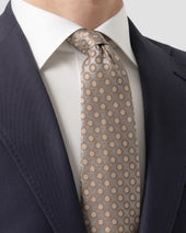 Light Geometric Print Silk Tie