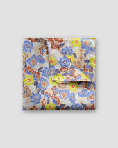 Beige retro flower print pocket square