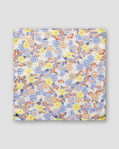 Beige Retro Flower Print Pocket Square