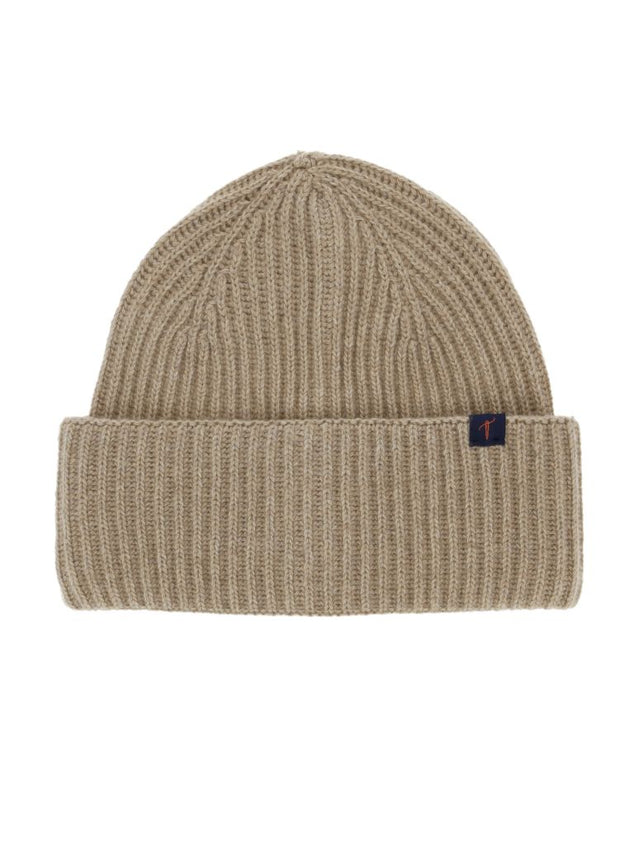 Beige ribbed wool and cashmere beanie - Woca