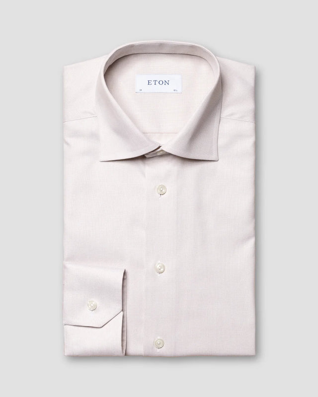 Hellbraunes Signature-Twill-Hemd – mittleres Gewicht - Eton