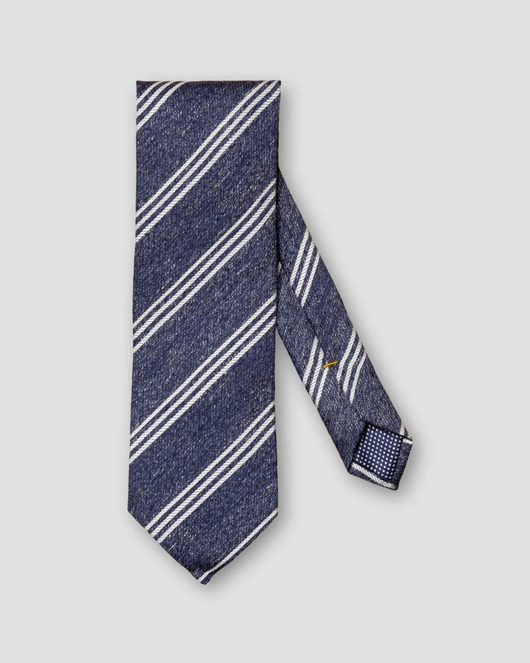 Beige And Striped Wool Blend Tie