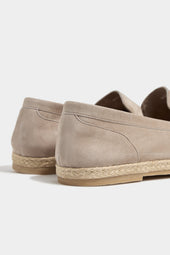 Beige Suede Espadrilles Made In Italy
