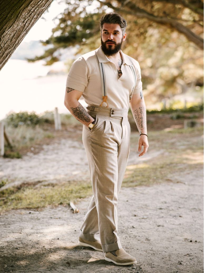Beige Summer Wool Trousers Loar