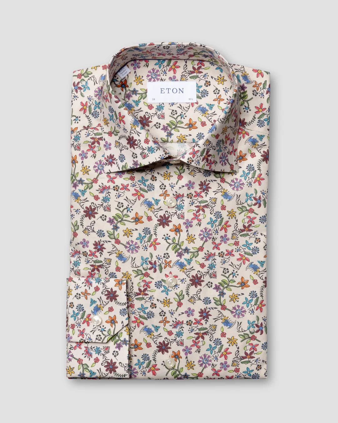 Beige Valley Of Flowers Shirt Eton