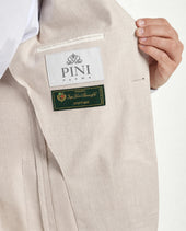 Beige Jacket In Cotton And Silk Made In Italy