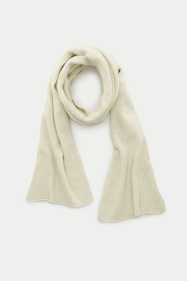 Knitted Maglia Inglese Cashmere Scarf Beige Mouline