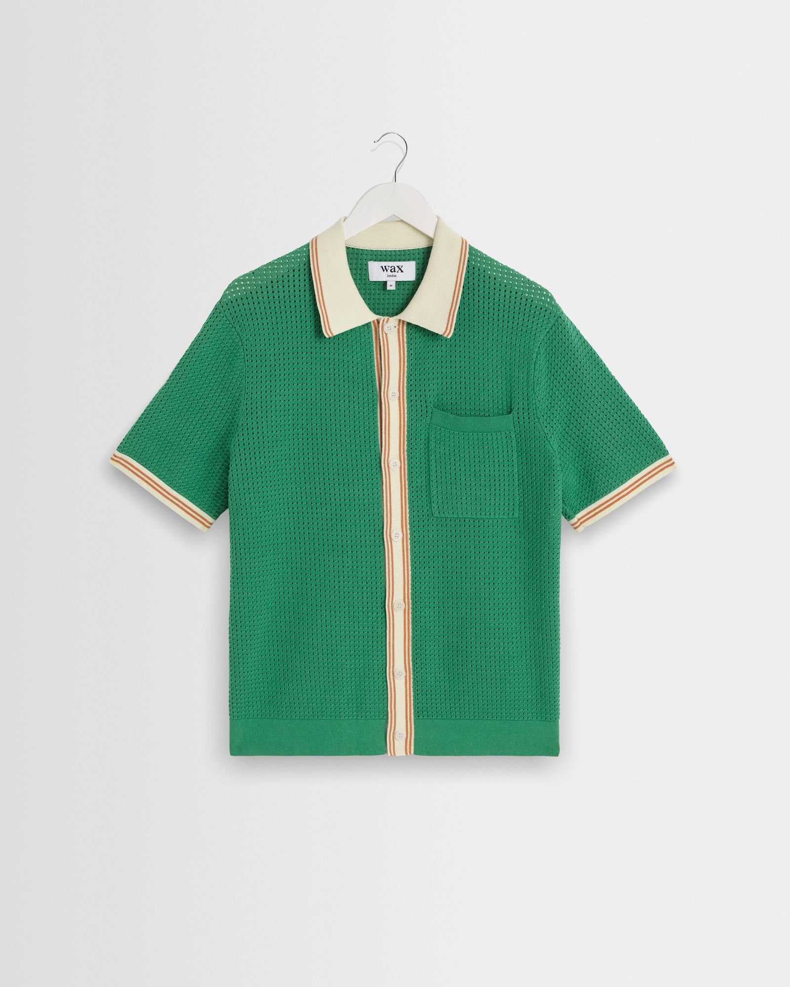 Belle Green Tipped Pointelle Polo Shirt