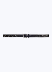 Calfskin Leather Belt With Studs