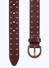 Brown smooth leather belt