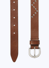 Calfskin Leather Belt With Studs
