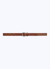 Calfskin Leather Belt With Studs