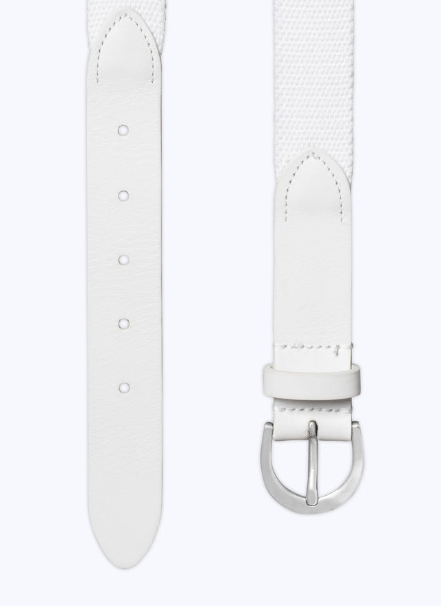 Cotton and leather knitted belt
