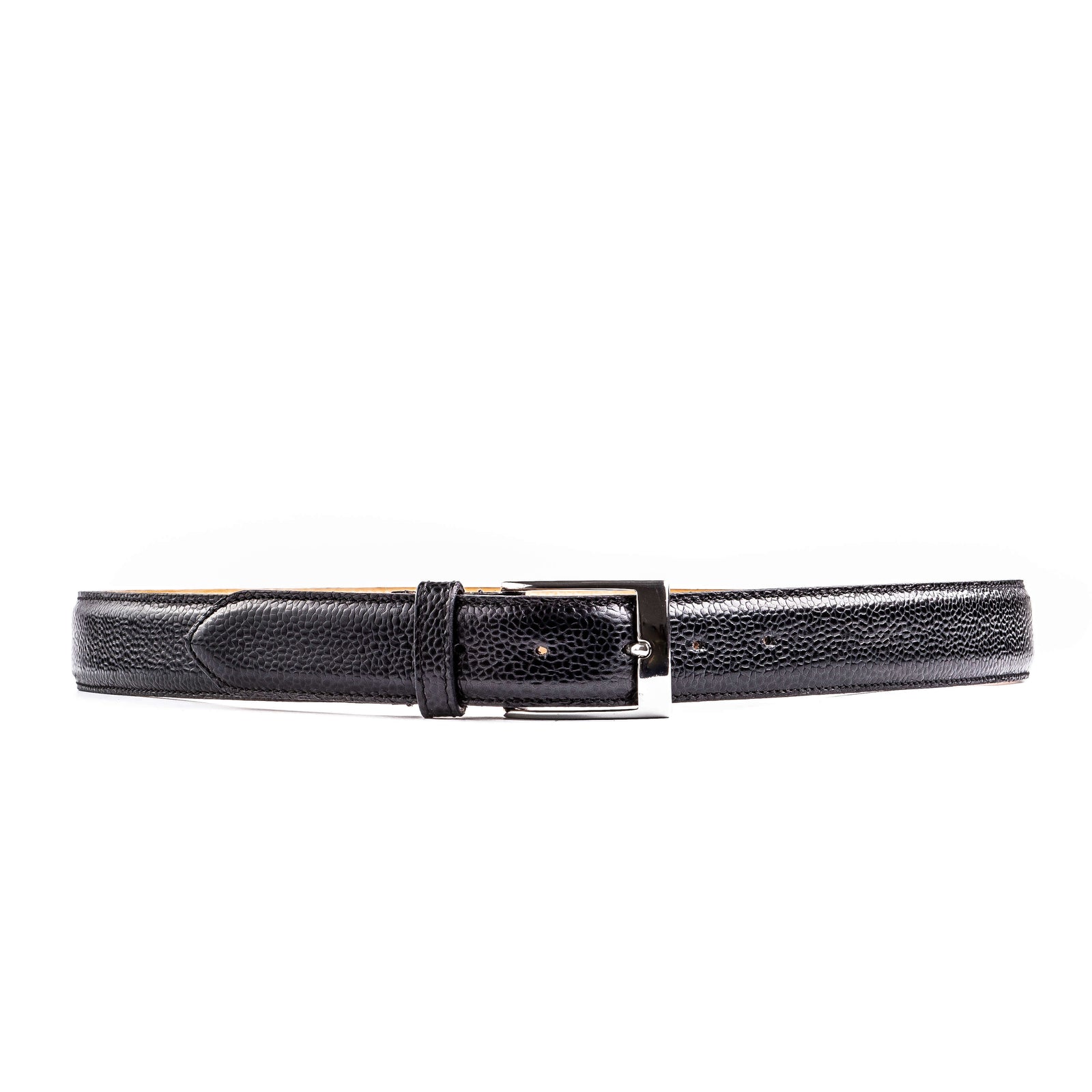 Scotchgrain Leather Belt With Machine Stitched Edge