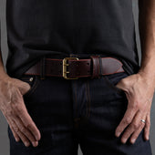 XW Leather Belt in Oxblood (X-Wide 1.75")