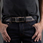 RW Leather Belt in Black Tea-Core (Regular Width 1.5")