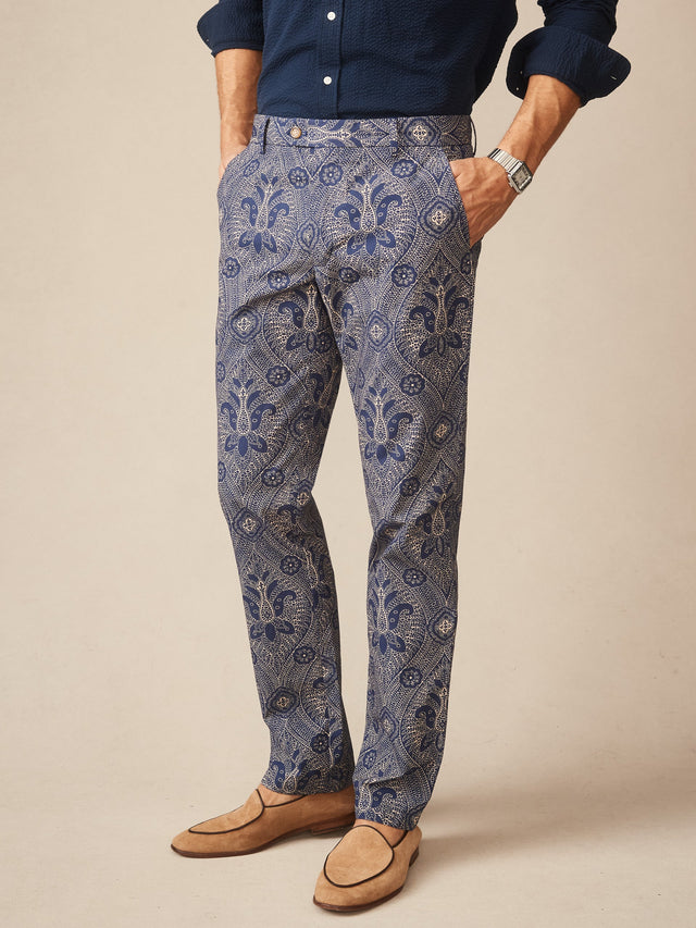 Navy/Sand Baroque Hall Madison Fancy Pants | Men's Pants | J.McLaughlin