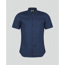 Bencorr Irish Linen Short Sleeve Shirt - Navy | Magee 1866