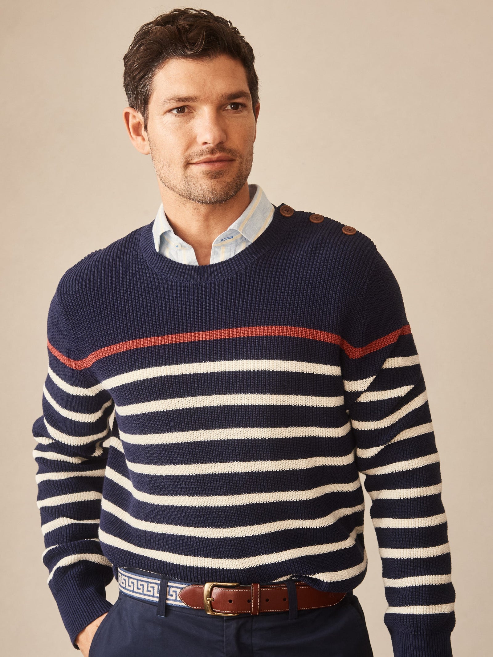 Off White Stripe Bennett Sweater Men S Sweaters J Mclaughlin