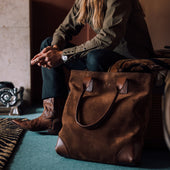 Suede Tote - Tobacco Brown