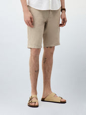 Bermuda en lin beige