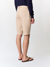 Bermuda Slim En Coton Stretch Beige