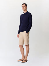 Bermuda Slim En Coton Stretch Beige