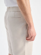 Bermuda Coordonnable Regular En Lin Et Coton Beiges