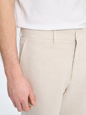 Bermuda Coordonnable Regular En Lin Et Coton Beiges