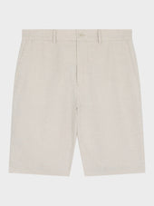 Bermuda Coordonnable Regular En Lin Et Coton Beiges